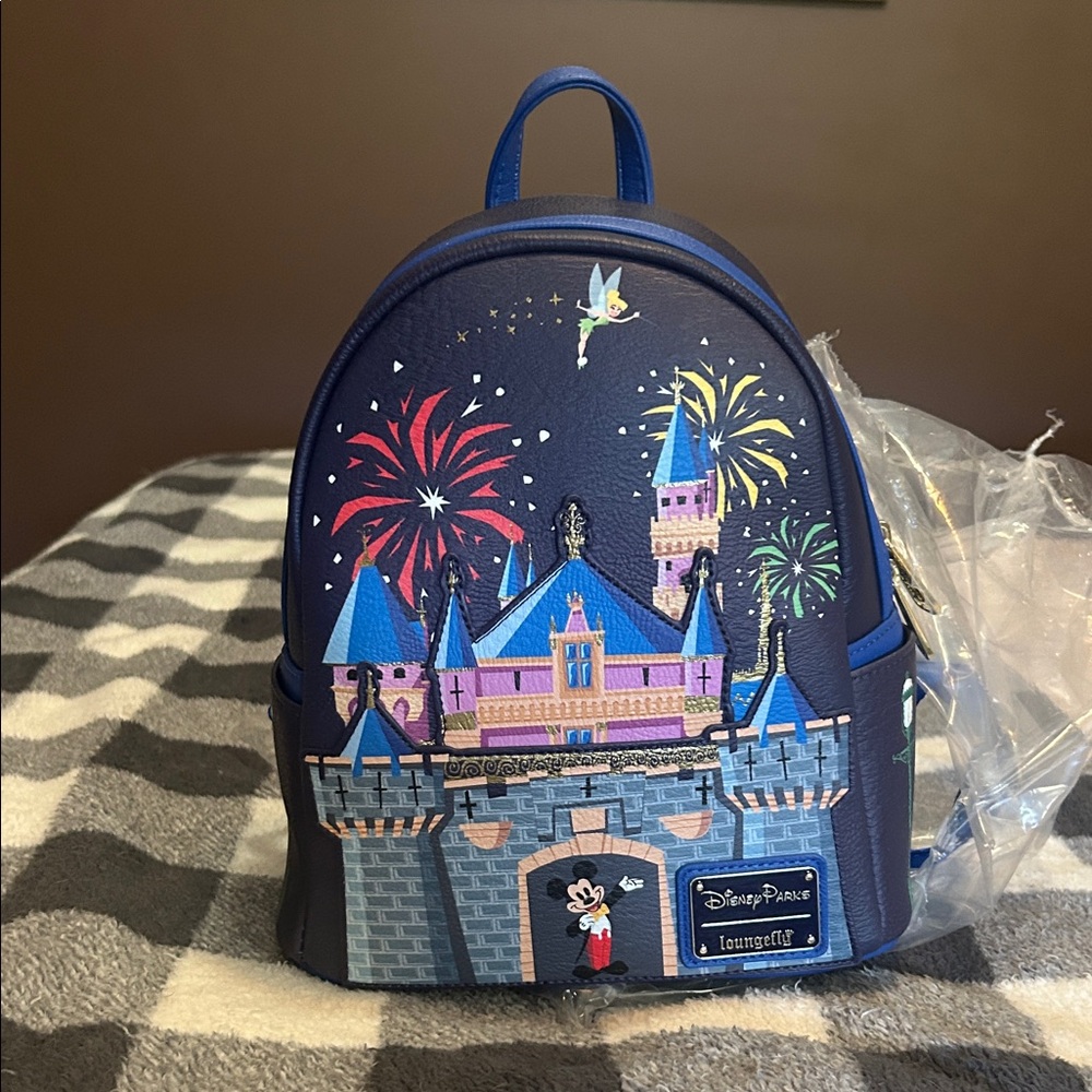 Disney Kids Backpack - Navy with Castle and Fireworks